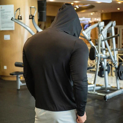 2025 High Quality Nylon Sport Coat Mens Gym Fitness Hoodies Outdoor Workout Tops Hooded Training Running Zipped Jacket Clothes