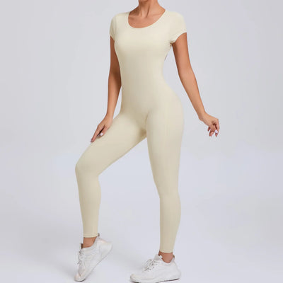 Women's Yoga Jumpsuit Fitness Sport Set Overalls Gym Clothing Wear Pilates Workout Clothes Women Short Sleeves Outfit Activewear