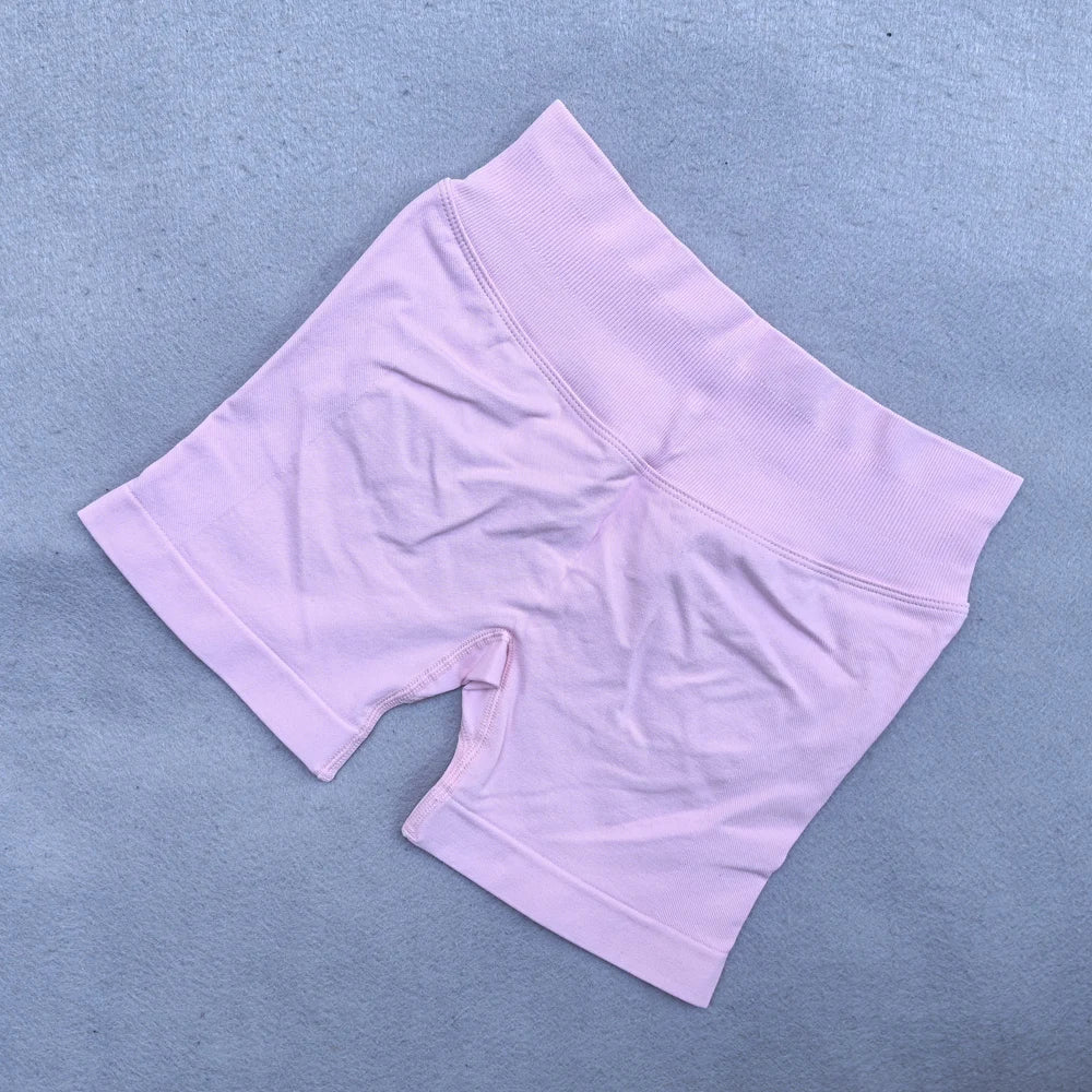Sports Shorts Women Low Ribbed Waistband Yoga Shorts Seamless Workout Gym Scrunch Shorts Booty High Stretch Running Shorts