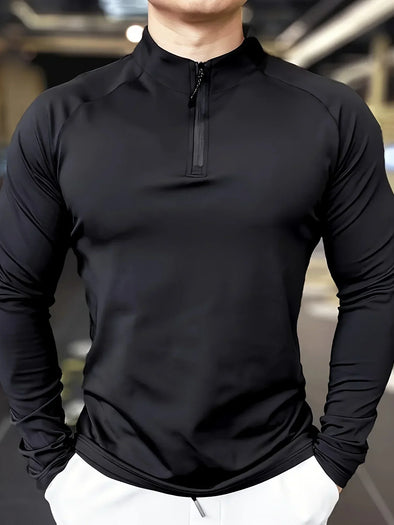 Men's sports semi-zipper jacket - Quick-drying, moisture-wicking, perfect for gyms, running and outdoor activities