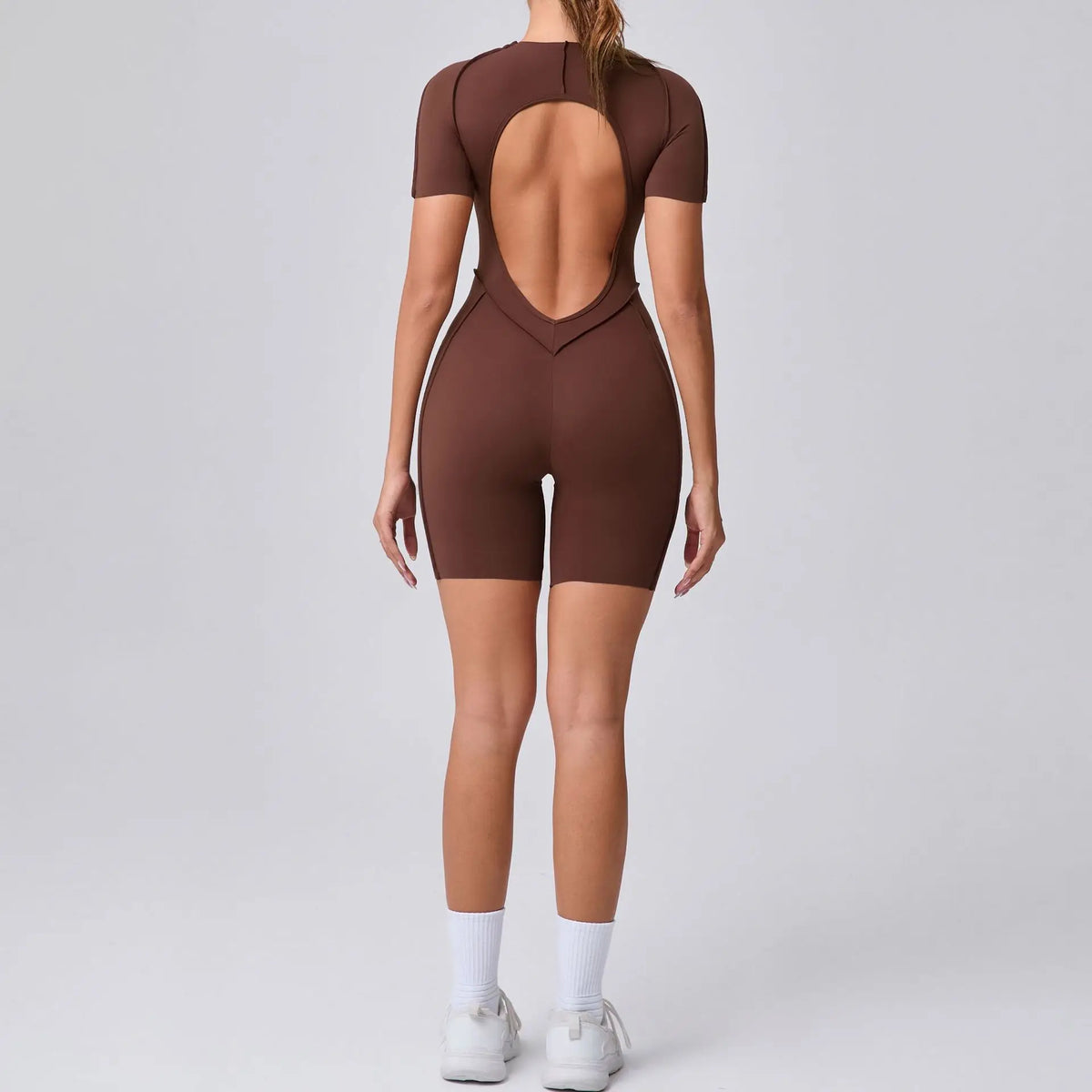 Short Jumpsuit Gym Clothes For Women Sportswear Fitness Overalls Backless Scrunch Booty Yoga Suit Sports Set Outfit