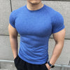 gyms Tight sports T-shirt  Men Summer Short Sleeve Fitness T Shirt Running Gym Compression T Shirt High Quality elasticity Tops