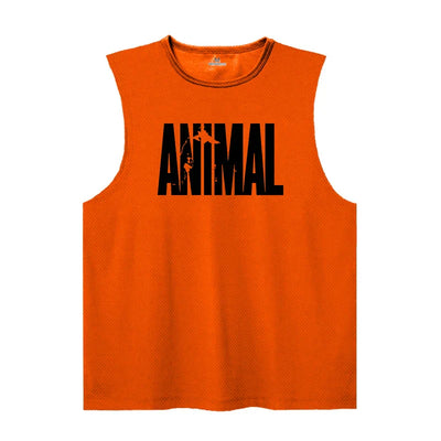 Mens Gym Tank Tops Animal Print Mesh Bodybuilding Clothing Fitness Sleeveless Shirt Quick Dry Basketball Jerseys Sports Vest