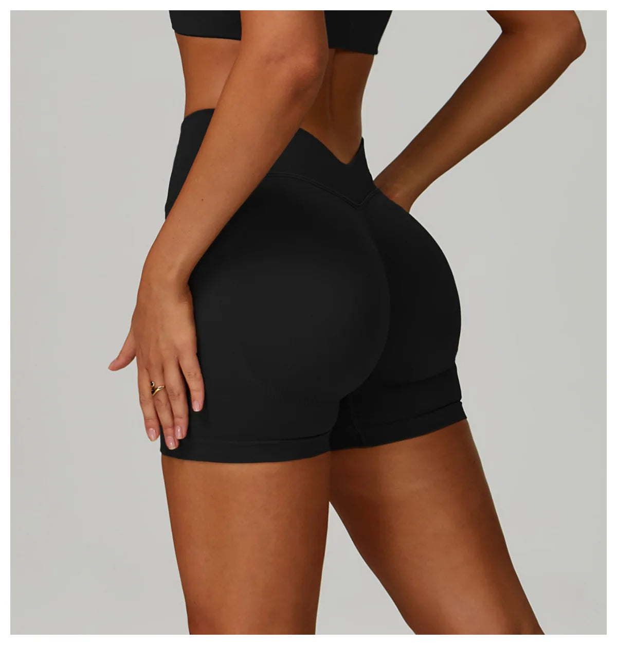 Women Yoga Shorts Push Up Gym Running V-shaped High Waist Shorts Women Scrunch Butt Sports Leggings Women Workout Clothes Short