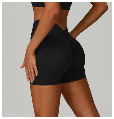 Women Yoga Shorts Push Up Gym Running V-shaped High Waist Shorts Women Scrunch Butt Sports Leggings Women Workout Clothes Short