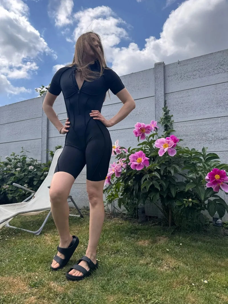 Women‘s Sports Jumpsuits Sets Fitness Combination impact bodysuit Shorts Outdoors Gym Workout Sexy Sports Jumpsuit kit Clothes