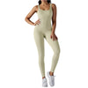 Women's Fitness seamless jumpsuit Solid Color Sports Jumpsuit Fitness Yoga Suit Jumpsuit Set Summer Ribbed Shapewear