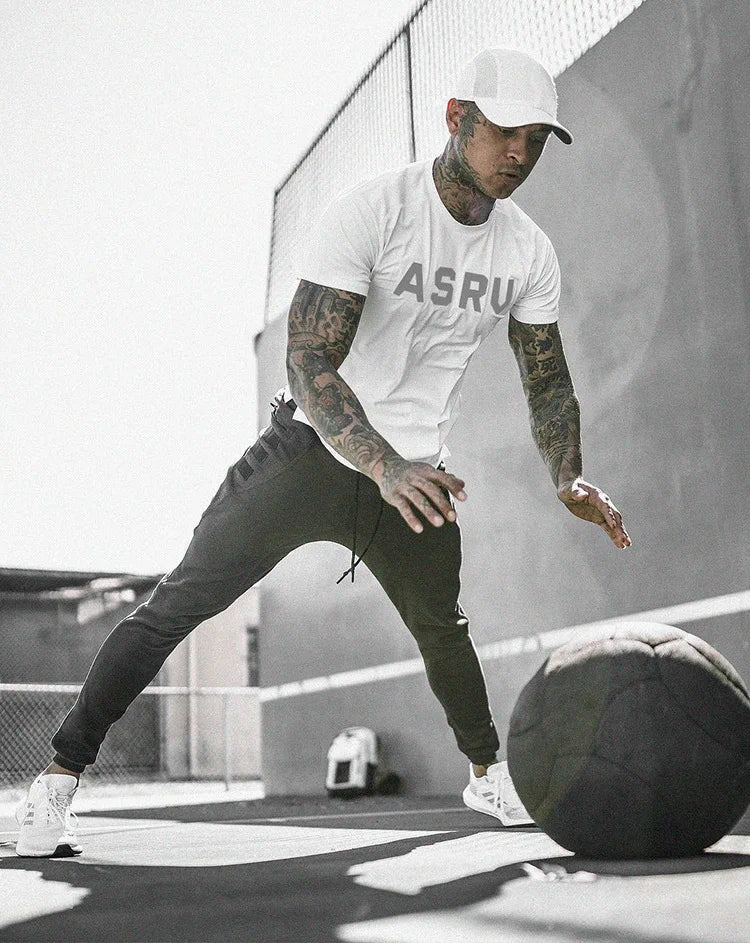Fitness Gym Shirt Men Basketball Jersey Short Sleeve Sport T Shirt Exercise Training Shirts Bodybuilding Workout Running T-Shirt