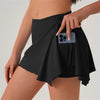 Women Gym Sports Shorts With Skirts Wrap Cover Chinlon Yoga Running Fitness Modern Dance Ballet Two Side Pockets Skorts
