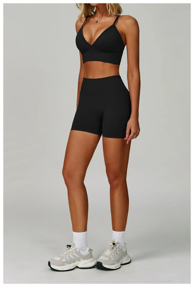 Women Yoga Shorts Push Up Gym Running V-shaped High Waist Shorts Women Scrunch Butt Sports Leggings Women Workout Clothes Short