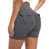 Womens Workout Shorts with Pockets Scrunch Butt Gym Biker Shorts High Waisted Booty Cargo Pants Yoga Running Leggings Activewear