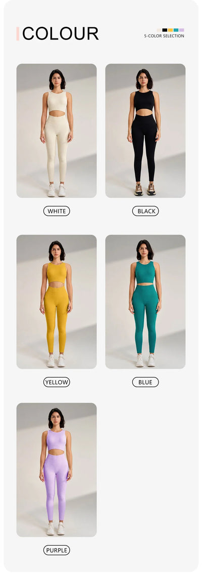 Women's sports fitness suit yoga running shock bra underwear slim leg lift hip tight base nine minutes trousers