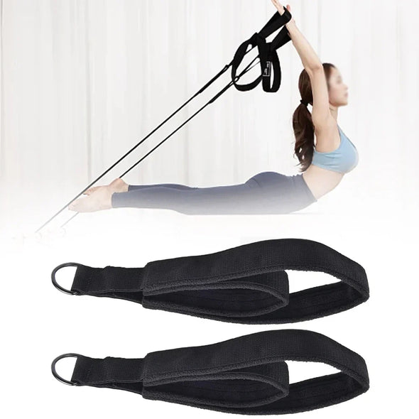 2PCS Pilates Double Loop Straps For Reformer Feet Fitness D-Ring Straps Handle Yoga Exercise Accessories For Home Gym Workout