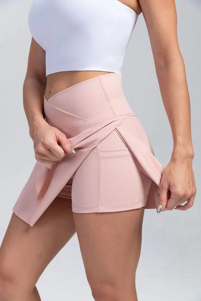 Women Fitness Shorts Skirts Yoga Seamless Leggings High Elastic Sports Fashion Gym Trainning Tennis Dresses High-Waist Skirts