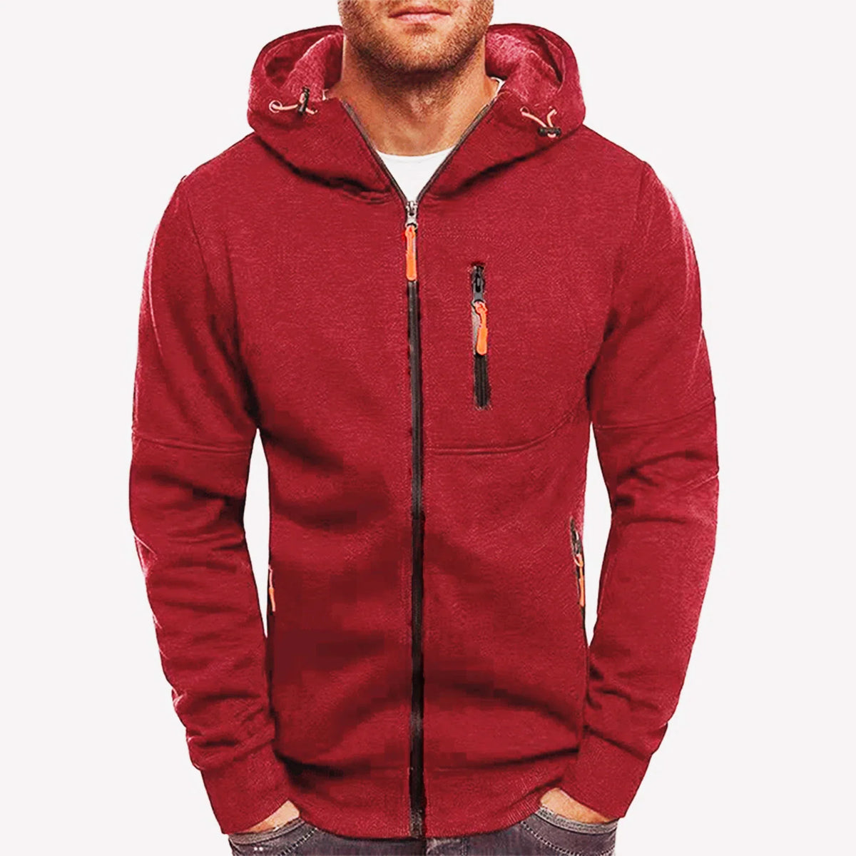 Men's hooded jacket Casual long-sleeved hoodie Zipper Gym sports hoodie Spring and Autumn