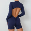 Women Gym Suits Women V Back Scrunch Whole Suit Push Up Sports Suit Women Fitness Suit with Zipper Training Clothes One-Piece