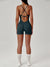 Women's Sexy Slim-Fit Yoga Shorts Jumpsuit Seamless Back Workout Bodysuit Breathable Quick-Dry Gym Running Pilates Fitness yoga