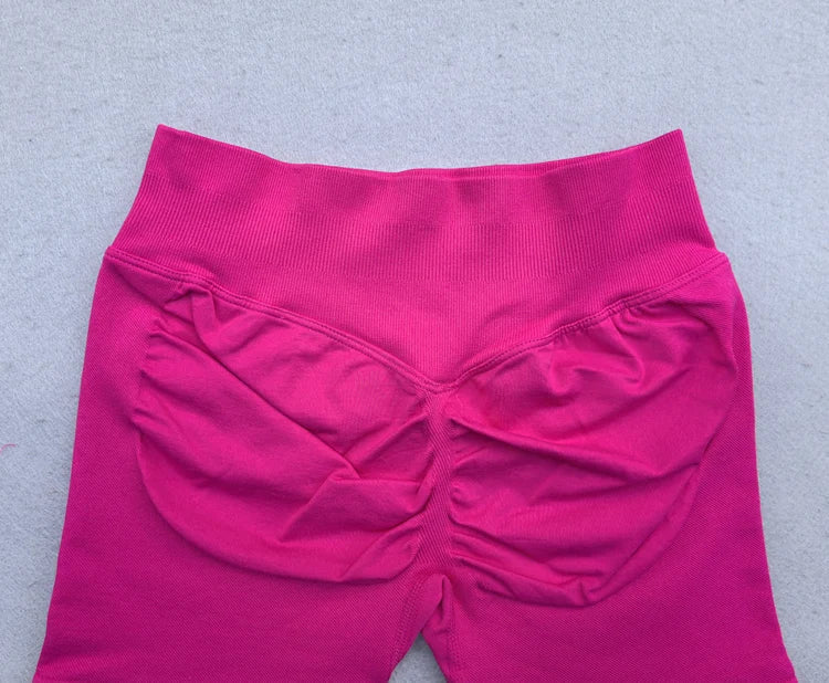 Gym Shorts Women Fitness Sports Biker Shorts 4.5" Low Ribbed Band Yoga Shorts Workout Scrunch Butt Seamless Leggings