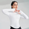 Women's Sports Fitness Long Sleeve Jacket New Yoga Clothing Tops Gym Tight Training Clothing Quick Dry Running Jacket