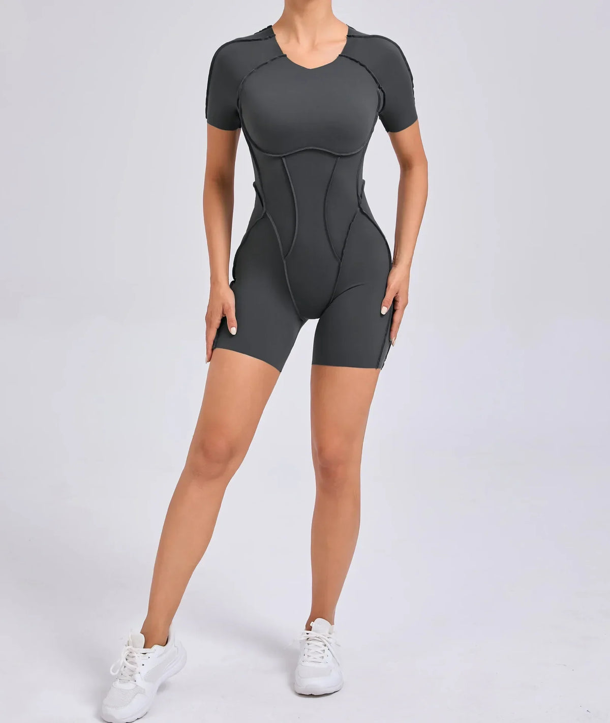 Short Jumpsuit Gym Clothes For Women Sportswear Fitness Overalls Backless Scrunch Booty Yoga Suit Sports Set Outfit