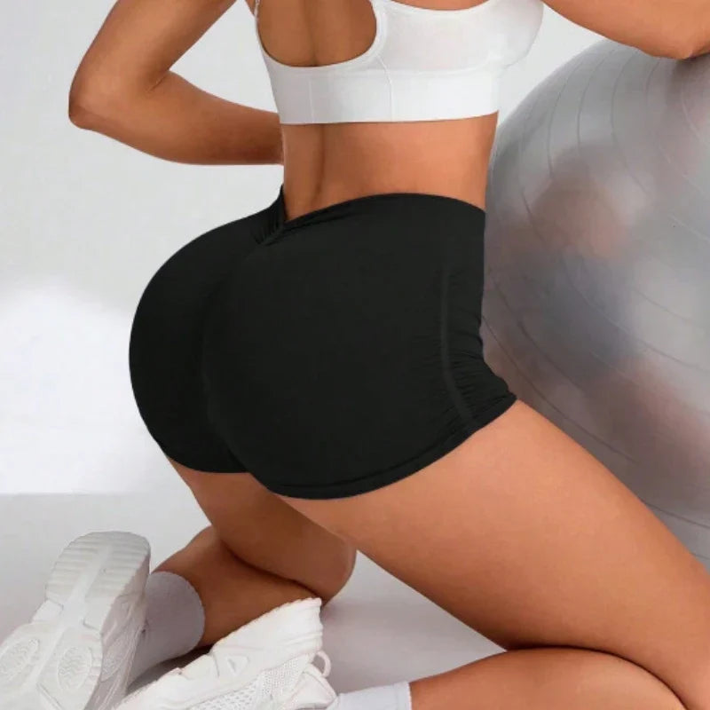 Women Yoga Shorts Fitness Workout Shorts Elastic Waist Summer Biker Shorts Athletic Shorts Gym Running Short Pants Sportswear
