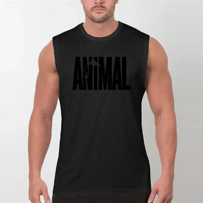 Mens Gym Tank Tops Animal Print Mesh Bodybuilding Clothing Fitness Sleeveless Shirt Quick Dry Basketball Jerseys Sports Vest
