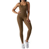 Women's Fitness seamless jumpsuit Solid Color Sports Jumpsuit Fitness Yoga Suit Jumpsuit Set Summer Ribbed Shapewear
