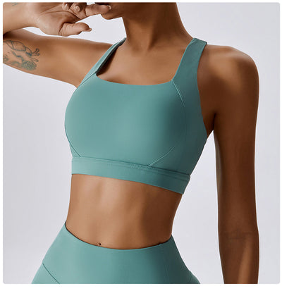 Women Cross Strap Sports Bra Top Women Push Up Sport Bra Yoga Gym Crop Top Brassiere Fitness Top Sport Bra Breathable Bras