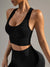 Seamless Sport Bras Gym Top High Intensity Underwear Running Training Yoga Bra Shockproof Ribbed  Fitness Yoga Vest Crop Top