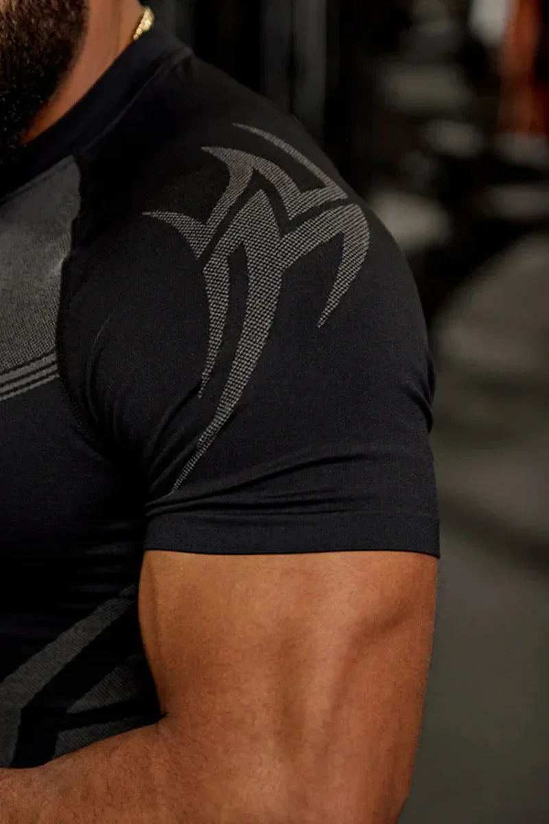 2025 YOUNGAL New Men's Fitness T-shirts clothing  sports Tshirt tights high elastic training short sleeve fitness man clothing
