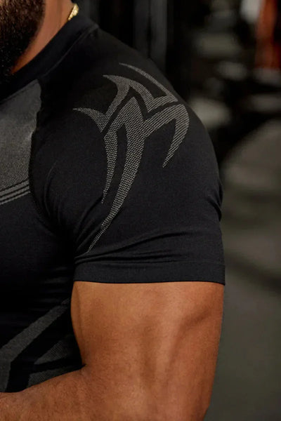 2025 YOUNGAL New Men's Fitness T-shirts clothing  sports Tshirt tights high elastic training short sleeve fitness man clothing