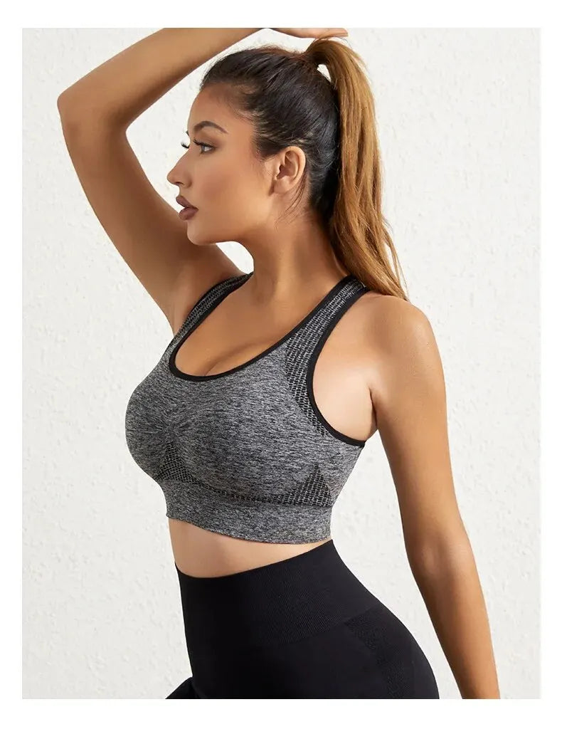 Women's Workout Sports Bras Fitness Backless Padded Ivy Low Impact Bra Yoga Crop Tank Top