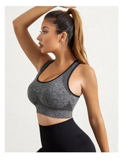 Women's Workout Sports Bras Fitness Backless Padded Ivy Low Impact Bra Yoga Crop Tank Top