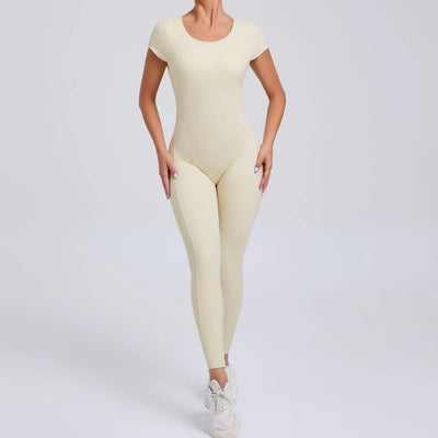 Women's Yoga Jumpsuit Fitness Sport Set Overalls Gym Clothing Wear Pilates Workout Clothes Women Short Sleeves Outfit Activewear