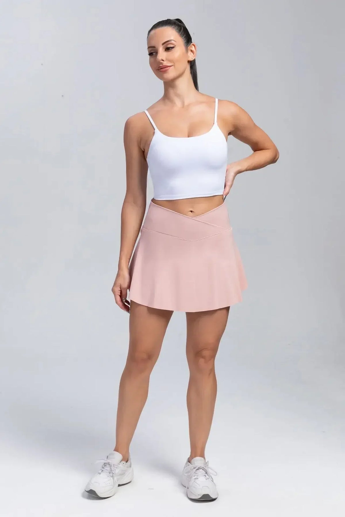 Women Fitness Shorts Skirts Yoga Seamless Leggings High Elastic Sports Fashion Gym Trainning Tennis Dresses High-Waist Skirts