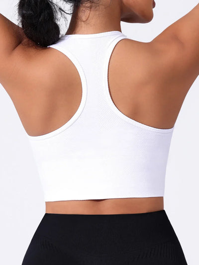 Seamless Sport Bras Gym Top High Intensity Underwear Running Training Yoga Bra Shockproof Ribbed  Fitness Yoga Vest Crop Top