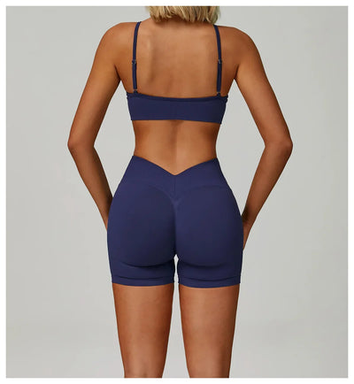 Women Yoga Shorts Push Up Gym Running V-shaped High Waist Shorts Women Scrunch Butt Sports Leggings Women Workout Clothes Short