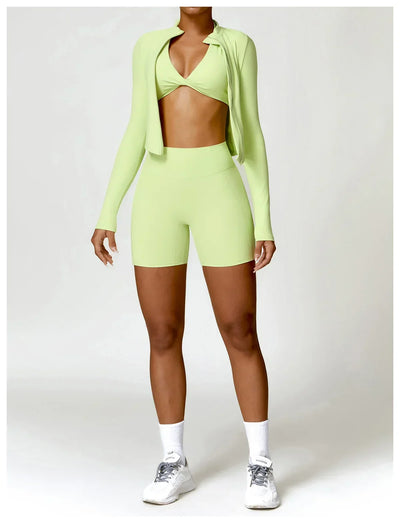 Women's Outdoor Running Fitness Jacket T-shirt Stand Collar Long Sleeve Zipper Yoga Shirts Solid Gym Push Up Workout Tops New
