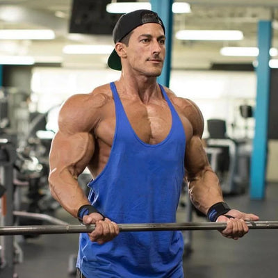 Gym Tank Top Men Bodybuilding Clothing Blank shirt Fitness Singlets Sleeveless Tanktops Cotton Muscle Stringer Vest Man