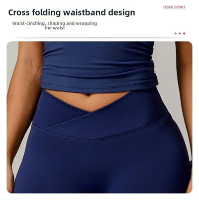 Women's fitness shorts  high-waisted buttock-lifting  tight  quick-drying  sporty yoga three-quarter shorts