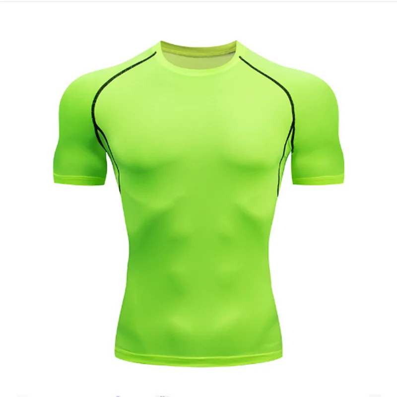 Men's T Shirt Outdoor Training Fitness Gym Jogging Running Sweatshirt Bat/-Man Compression Shirts Tight Elastic Breathable
