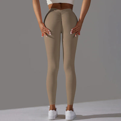 Women Fitness Leggings Workout Gym Running Scrunch Leggings Sexy Back V High Waist Trousers Jogging Active Wear Tight Pants