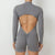 Women Gym Suits Women V Back Scrunch Whole Suit Push Up Sports Suit Women Fitness Suit with Zipper Training Clothes One-Piece