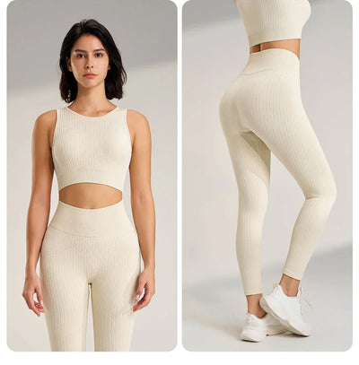 Women's sports fitness suit yoga running shock bra underwear slim leg lift hip tight base nine minutes trousers