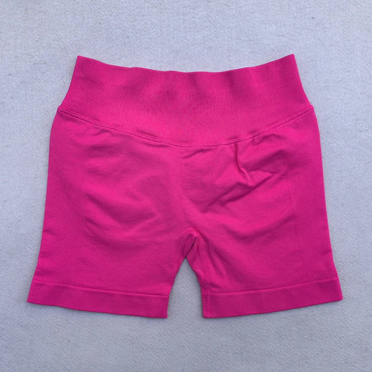 Gym Shorts Women Fitness Sports Biker Shorts 4.5" Low Ribbed Band Yoga Shorts Workout Scrunch Butt Seamless Leggings