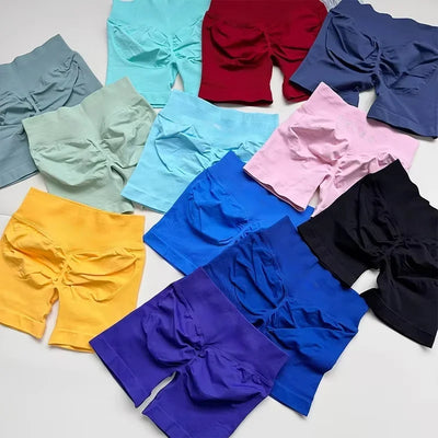 Women Yoga Shorts High Waist Gym Workout Shorts Fitness Yoga Lift Butt Fitness Ladies Yoga Gym Running Short Pants Sportswear