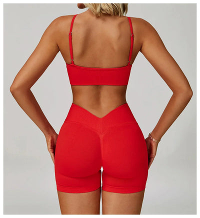 Women Yoga Shorts Push Up Gym Running V-shaped High Waist Shorts Women Scrunch Butt Sports Leggings Women Workout Clothes Short
