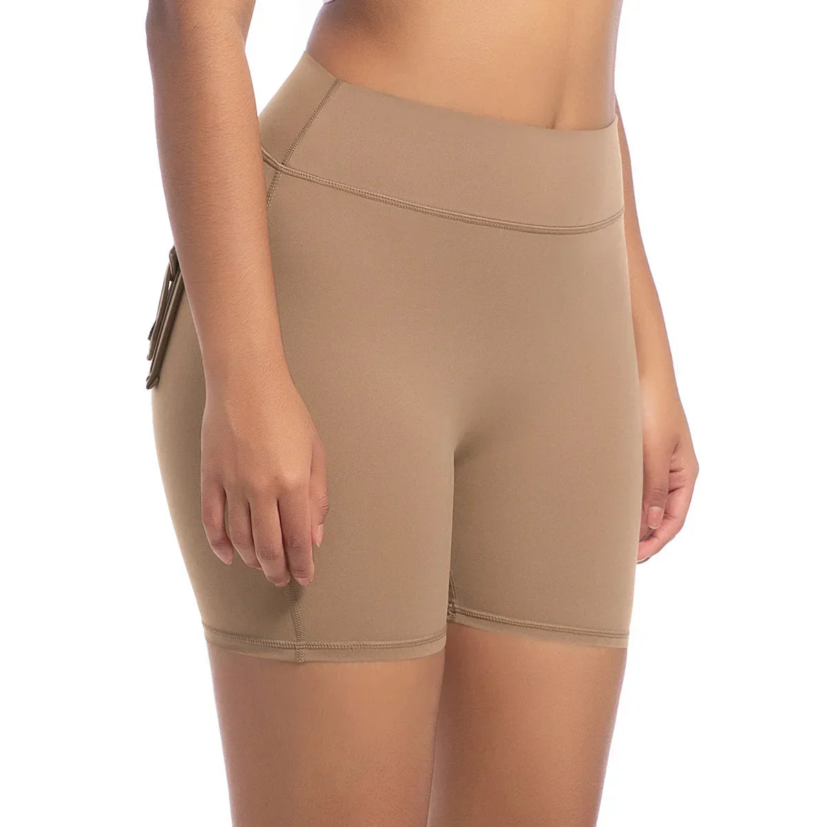 Womens Workout Shorts with Pockets Scrunch Butt Gym Biker Shorts High Waisted Booty Cargo Pants Yoga Running Leggings Activewear