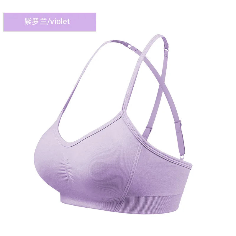Womens Sports Bra Open Back Workout Yoga Top Workout Bras Yoga Bras Halter Top for Yoga Gym Workout Fitness