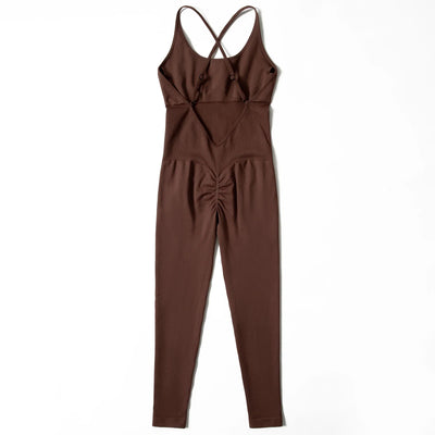 Jumpsuit Women One-piece Outfit  Sleeveless Square Neck  Bodysuit  Casual Streetwear Playsuits Sport Fitness Jumpsuit Women